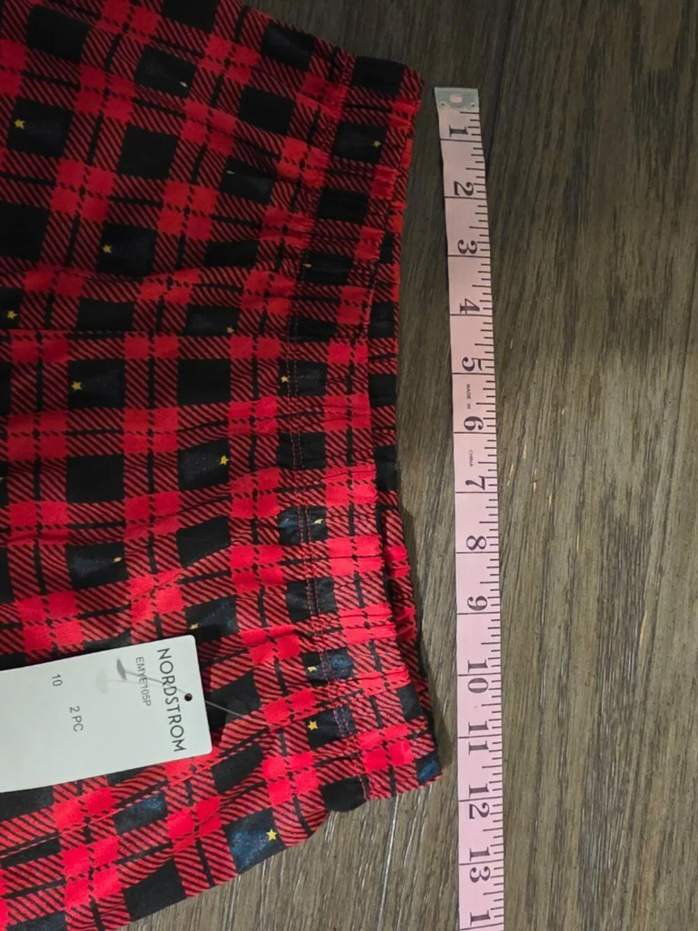 Jaclyn Girls Buffalo Check Christmas Tree Pajama Set NWT Size 10